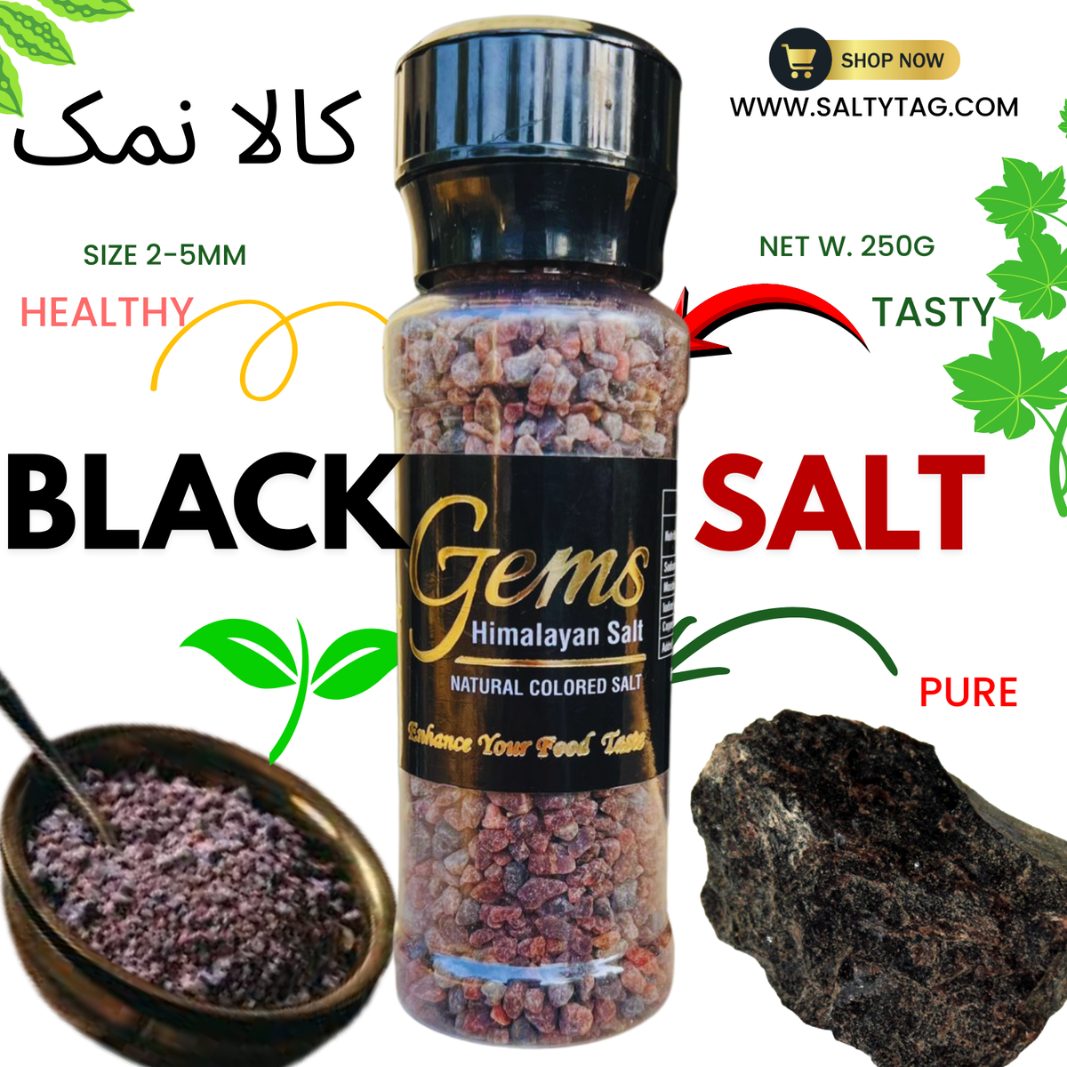 Tasty & Digestive Black Salt With Grinder