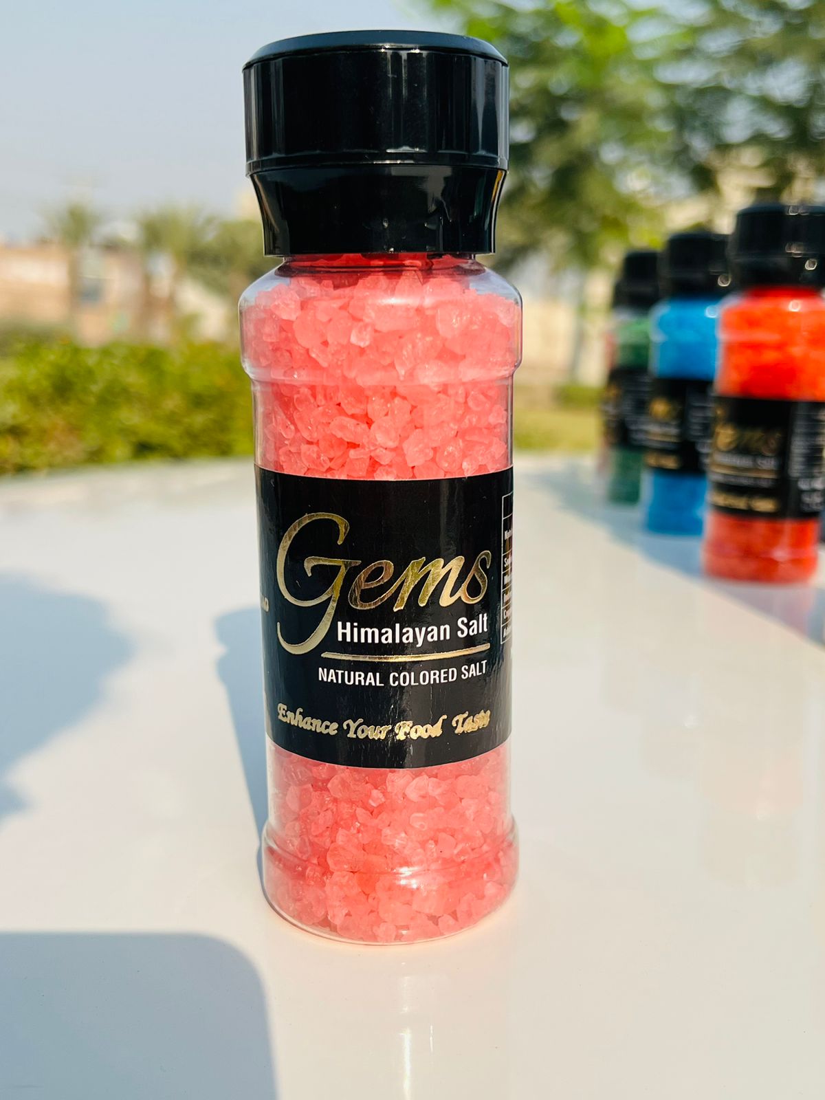 Gems Pink Colored Himalayan Salt With Grinder