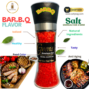 BAR B.Q Flavor Natural Himalayan Salt With Grinder
