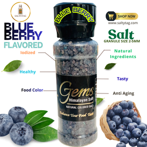 Blue Berry Flavor Natural Himalayan Salt With Grinder