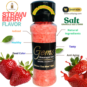 Strawberry Flavor Natural Himalayan Salt With Grinder