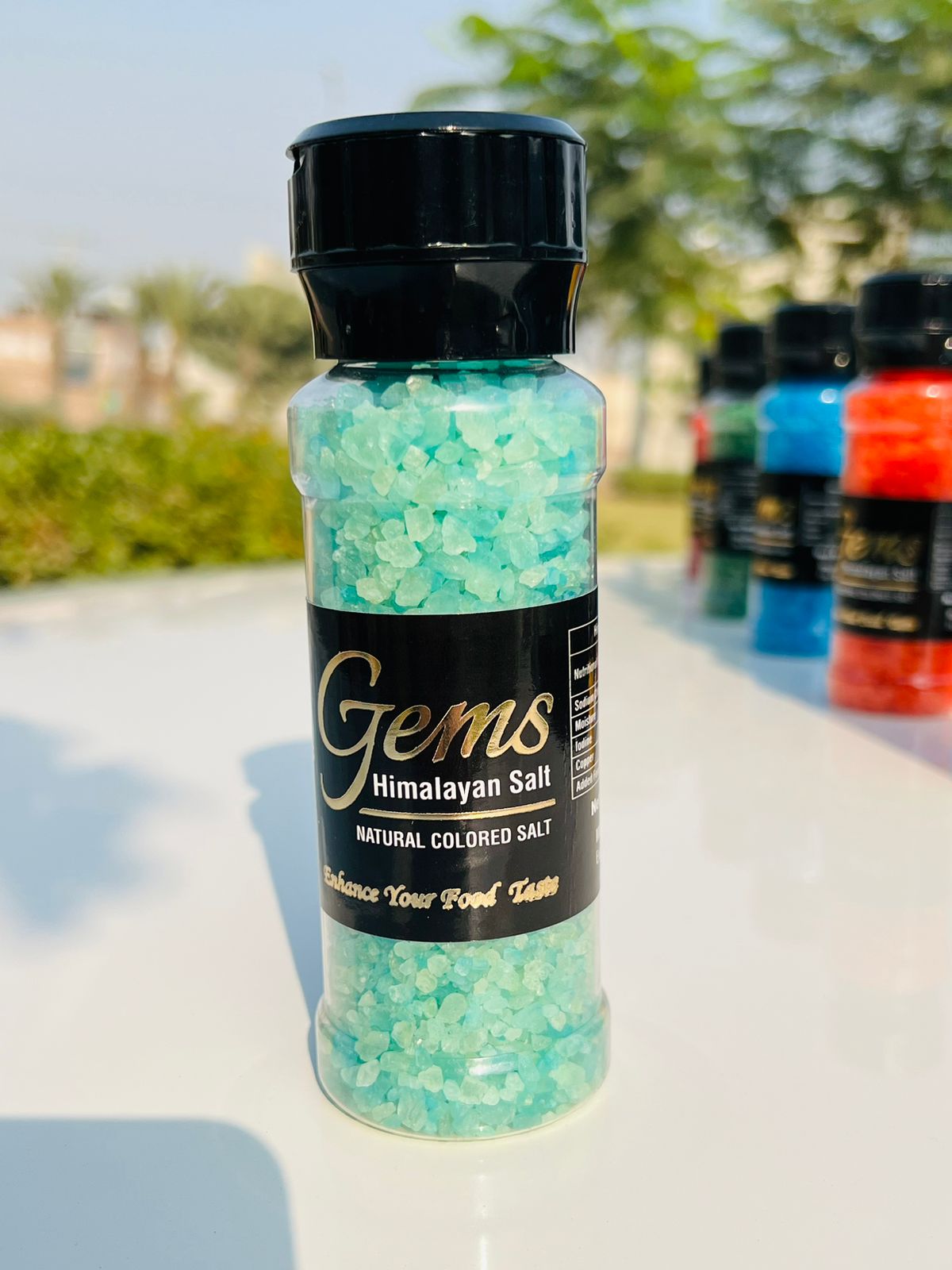 Gems Lake Green Colored Himalayan Salt With Grinder