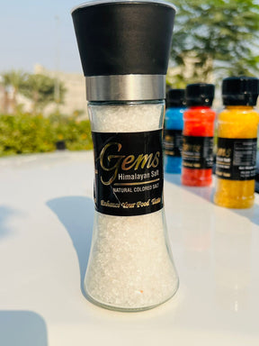 Gems White Colored Himalayan Salt With Grinder
