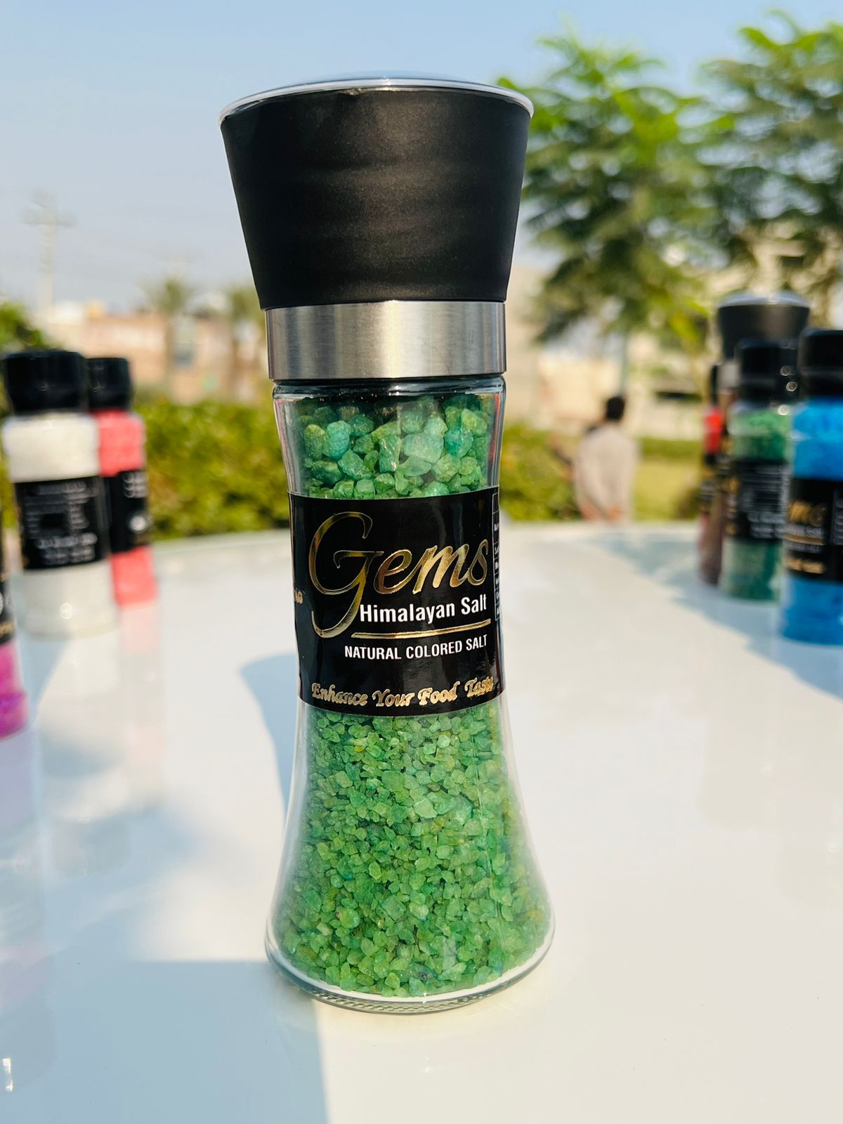 Gems Emerald Green Himalayan Salt With Grinder