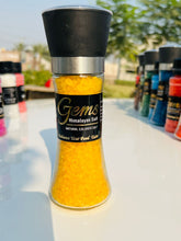 Yellow Color Himalayan Salt With Grinder In Glass Jar