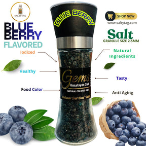 Blue Berry Flavor Natural Himalayan Salt With Grinder