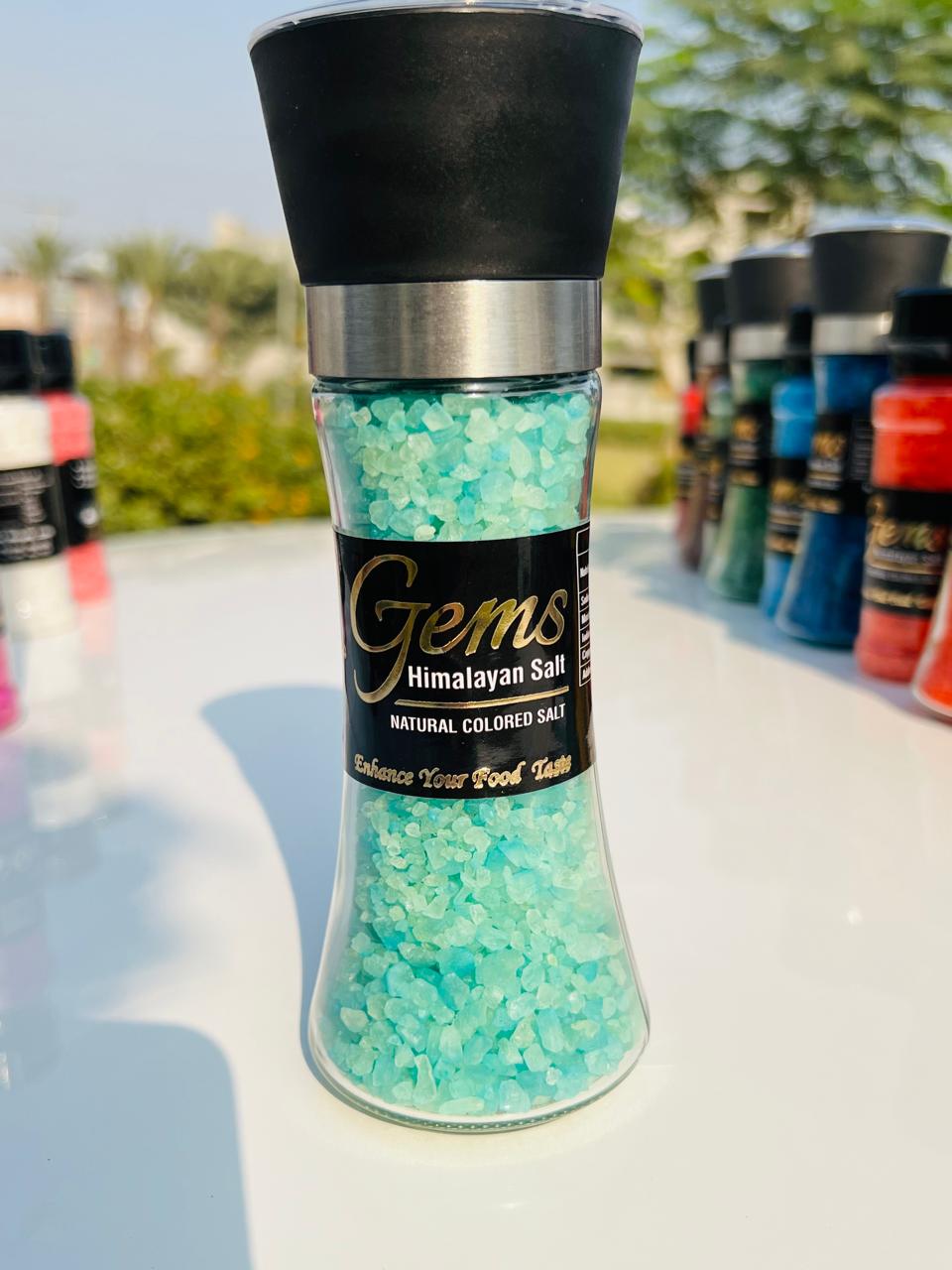 Gems Lake Green Colored Himalayan Salt With Grinder