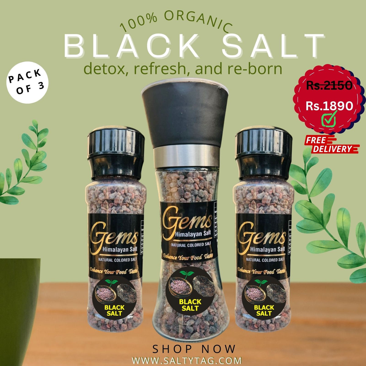Top Quality Black Salt Bundle Pack of 3